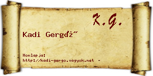 Kadi Gergő névjegykártya
