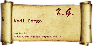 Kadi Gergő névjegykártya